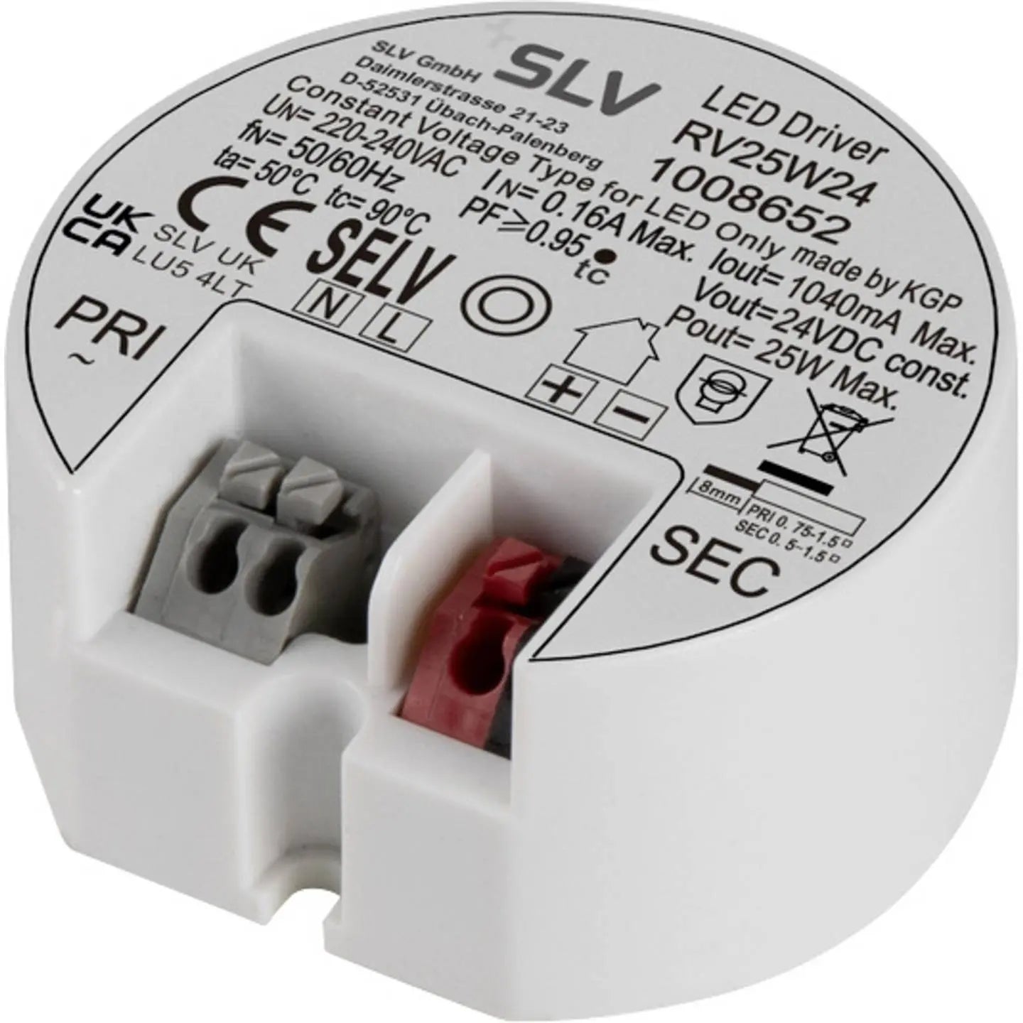 B-Ware Slv Led Netzteil Trafo Stromversorgung 24 V 25 W Rund Weiß Doseneinbau