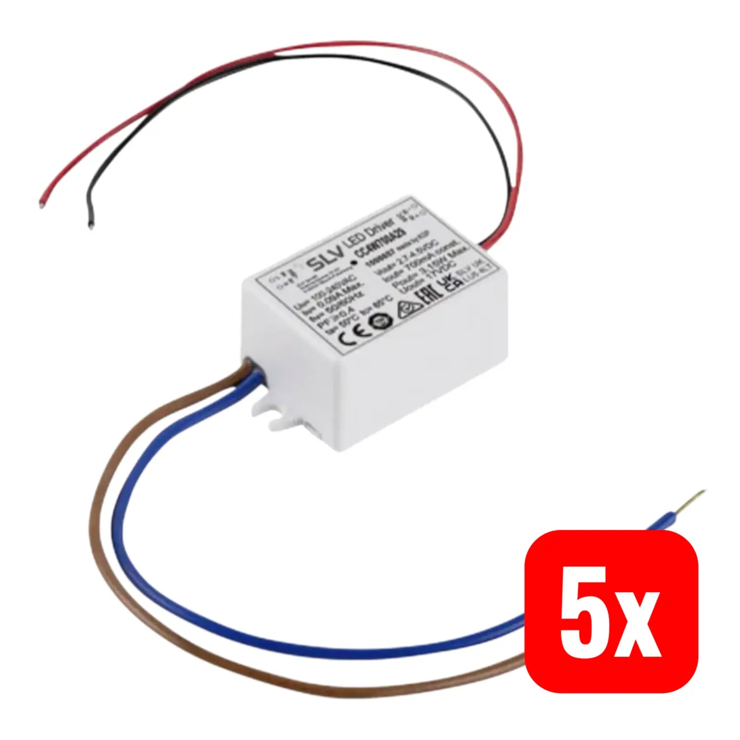 B-Ware Slv Led Treiber Stromversorgung Netzteil Led Konstantstrom 4 W 700m A Weiß 5 Stück