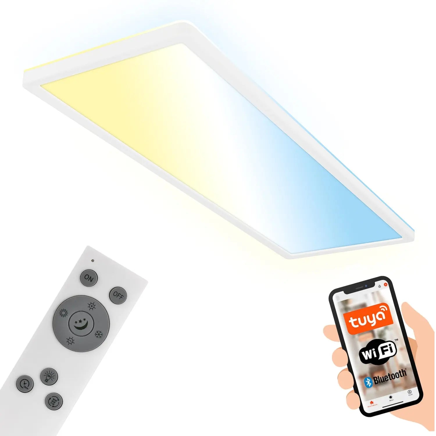 B-Ware Briloner Led Deckenleuchte Lampe Smart Tava Weiß Dimmbar Fernbedienung 58x20cm