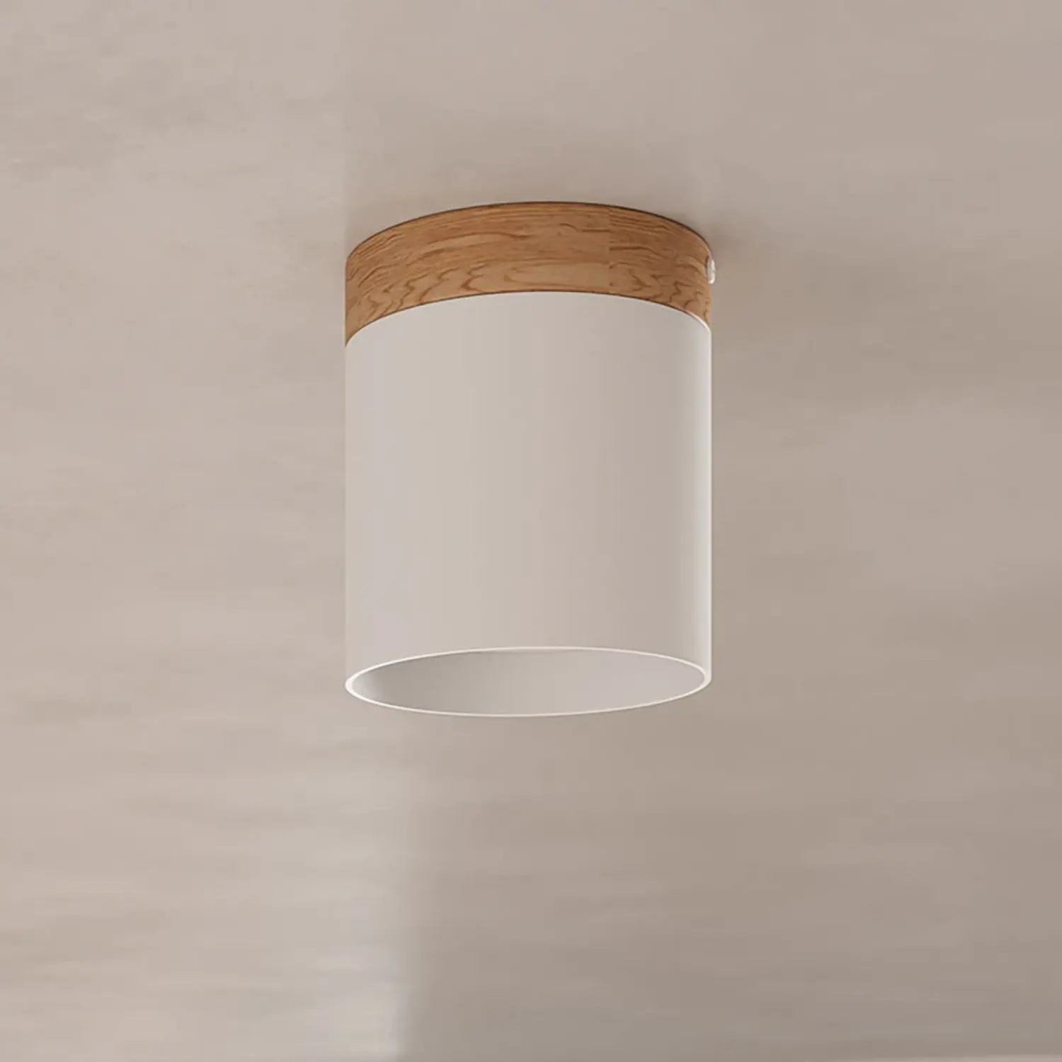 B-Ware Sollux Deckenspot Rif Spot Strahler Weiß Holz Aluminium ø 12 Cm Dimmbar Gu10