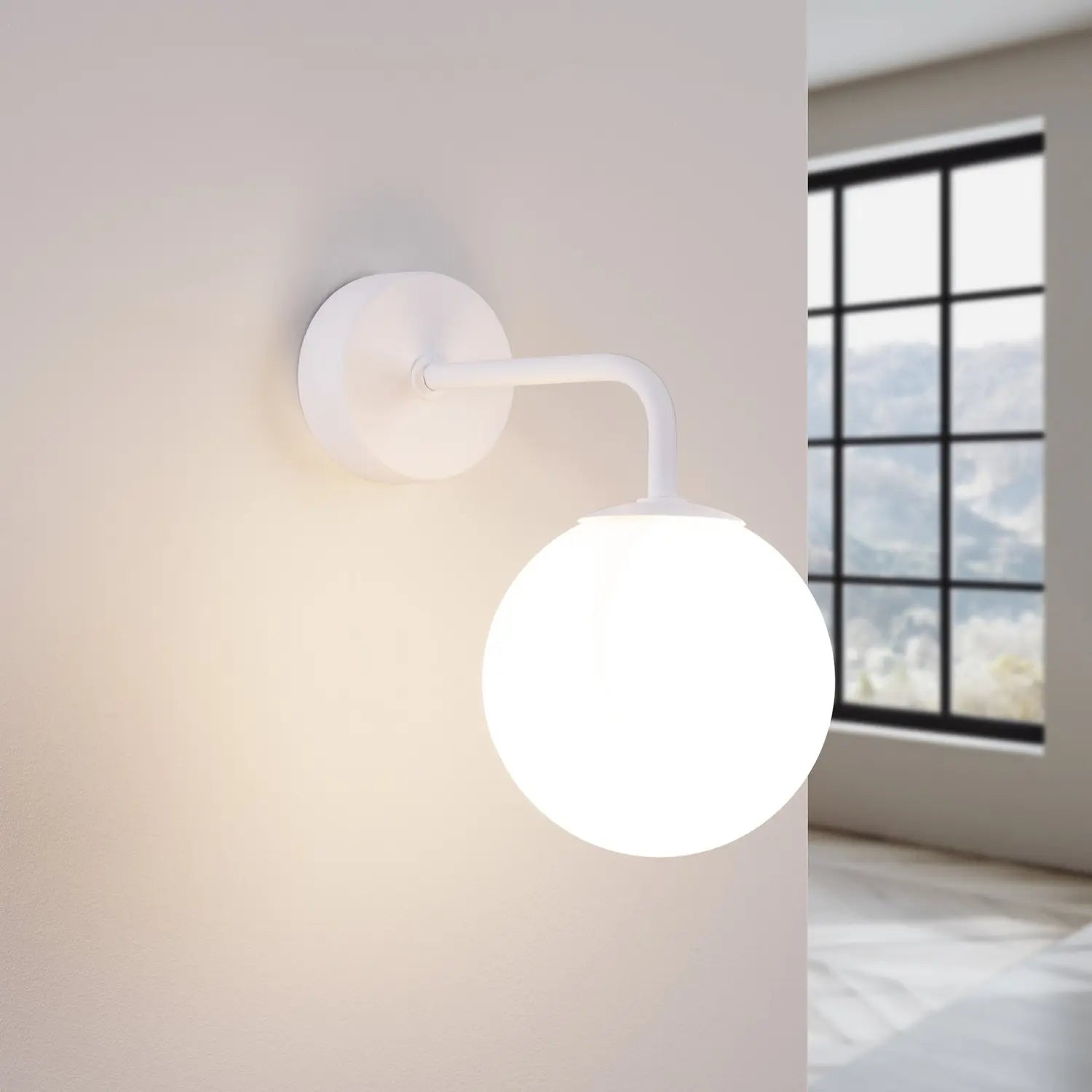 B-Ware Sollux Lighting Wandlampe Leuchte Astral Weiß Ausladung 22 Cm Stahl Glas