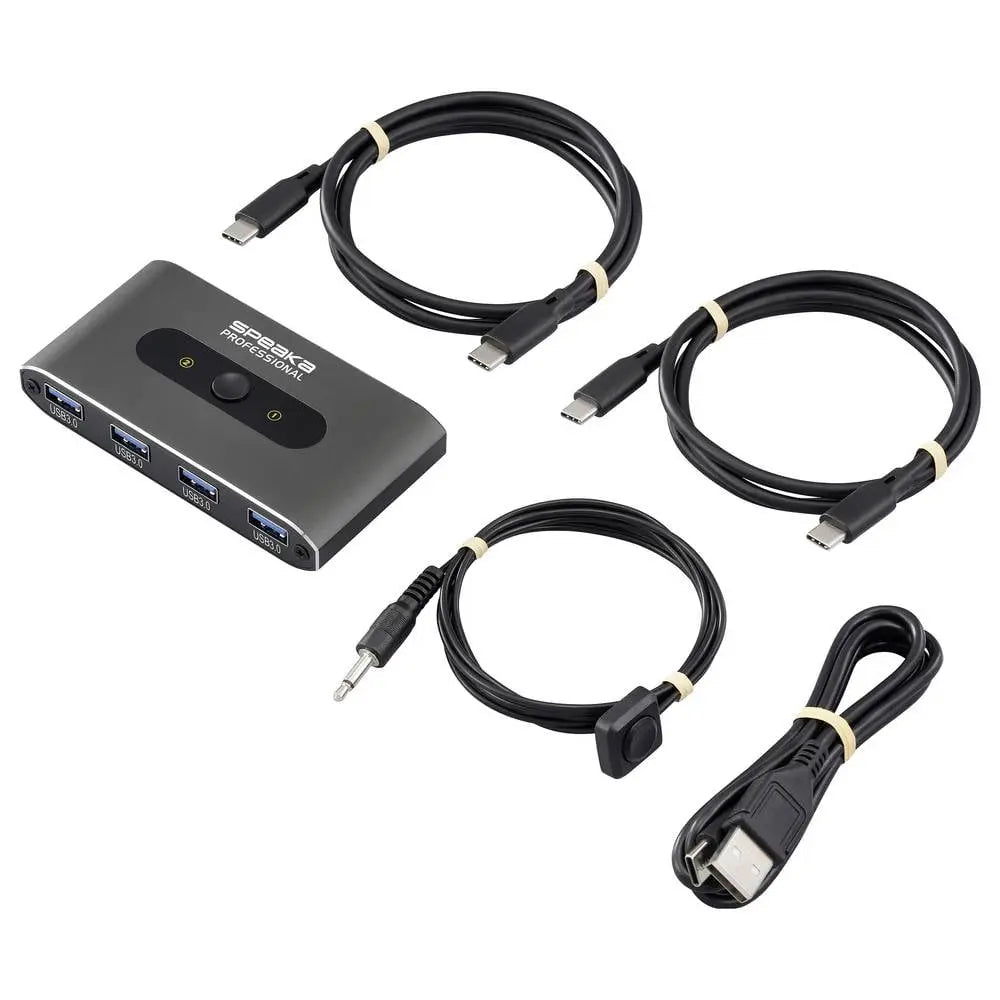 B-Ware Spea Ka Professional Umschalter Switch Hub Grau 2 Port 4fach Usb 3.0 Verteiler