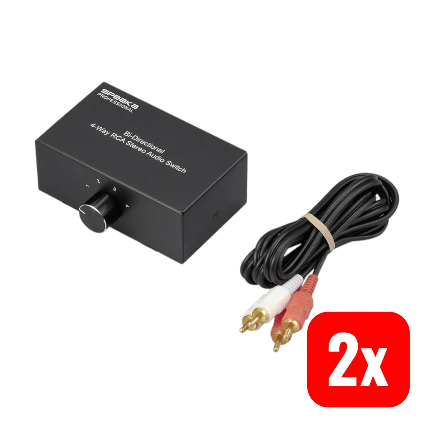 B-Ware Speaka Professional 4 Port Cinch Audioverteiler Switch Audio Hdmi 2 Stück