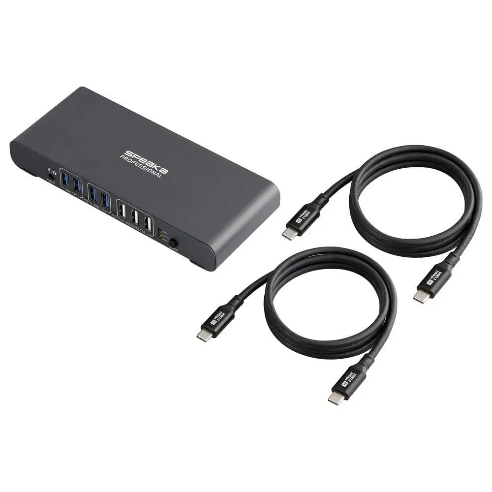 B-Ware Spea Ka Professional Kvm Umschalter Switch Rechner Pc Grau Hdmi Usb A Usb C 2 Port