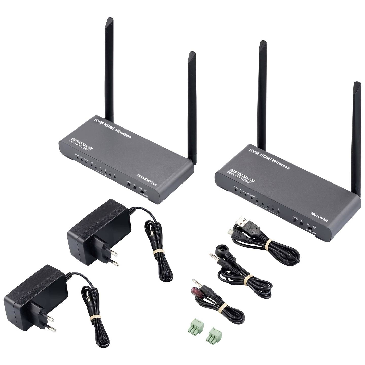 B-Ware Speaka Professional Sp Hde 620 Hdmi Funkübertragung Extender Grau Kvm 100m69