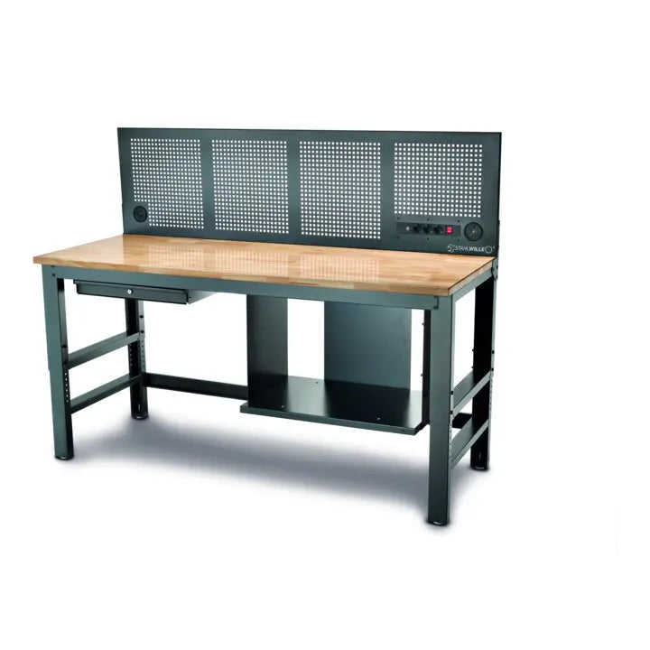 B-Ware Stahlwille Werkbank Arbeitstisch Höhenverstellbar Schublade Steckdose Usb 200 Cm