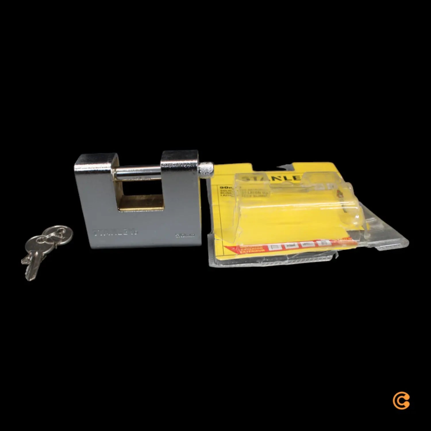 B-Ware Stanley 81082 372 401 Vorhängeschloss Schließvorrichtung Schloss 90 Mm Schlüssel