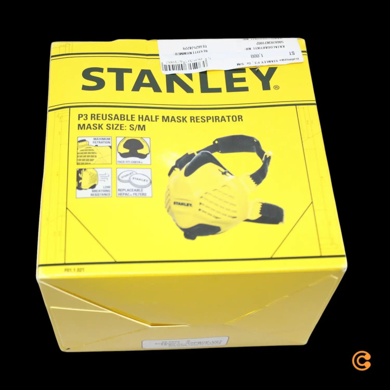 B-Ware Stanley Halbmaske Atemschutzmaske P3 Maske Filter S M Gelb Für Brillenträger