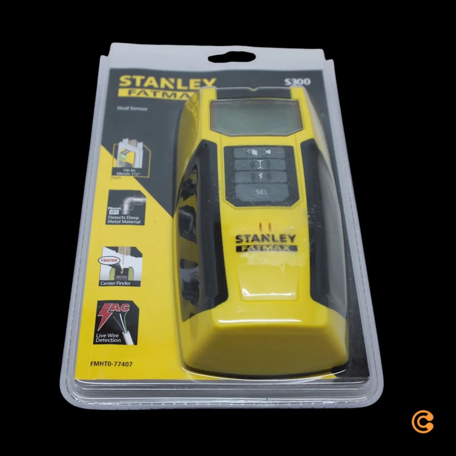 B-Ware Stanley Materialdetektor Ortungsgerät Fat Max S300 Holz Metall Kabel Lcd Display