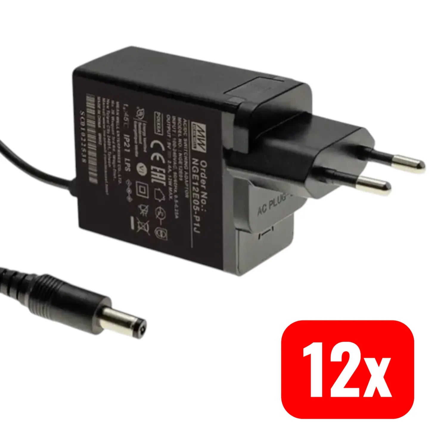 B-Ware Mean Well Steckernetzteil Netzteil Nge12 E18 Festspannung 18 V/Dc 15 W 12 Stück