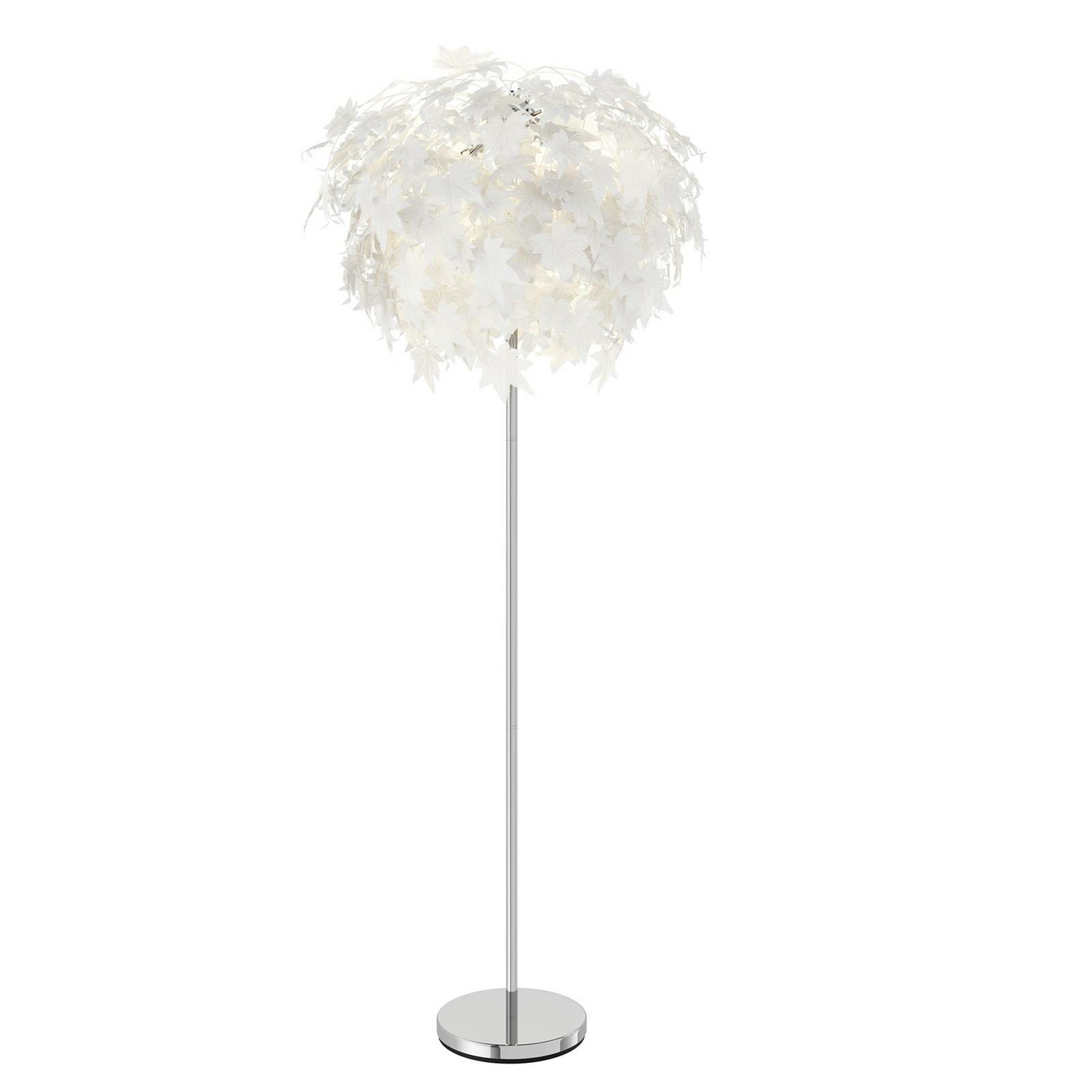 B-Ware Lindby Stehlampe Maple Stehleuchte Lampe Wohnzimmerlampe E27 Blattdekor Weiß50