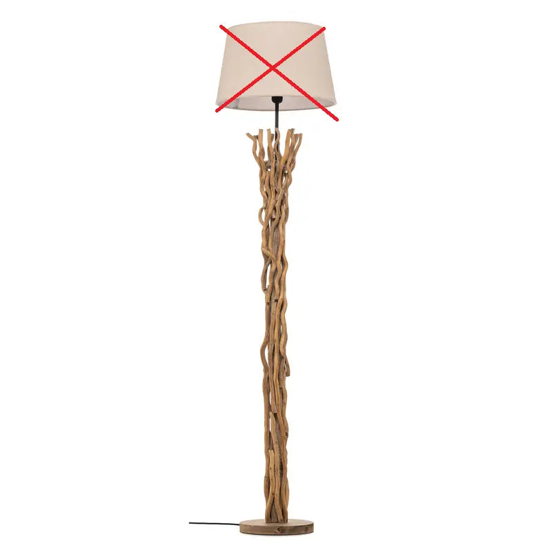 B-Ware Euluna Stehleuchte Agar Stehlampe Lampe Leuchte E27 Stoff Holz Siehe Text/Foto