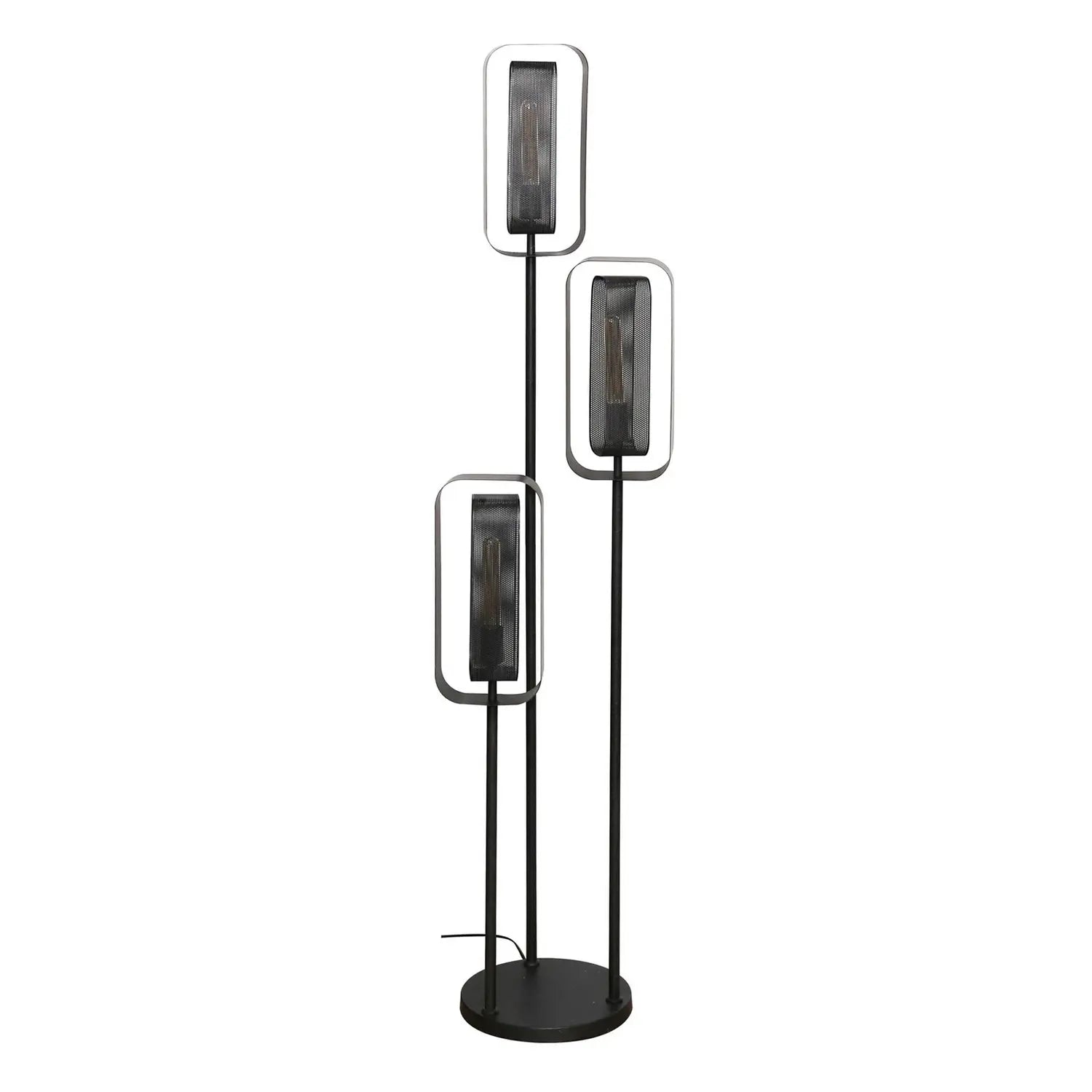 B-Ware Alma Stehleuchte Stehlampe Schwarz Metall Meshblende Drehbar Schalter Kabel