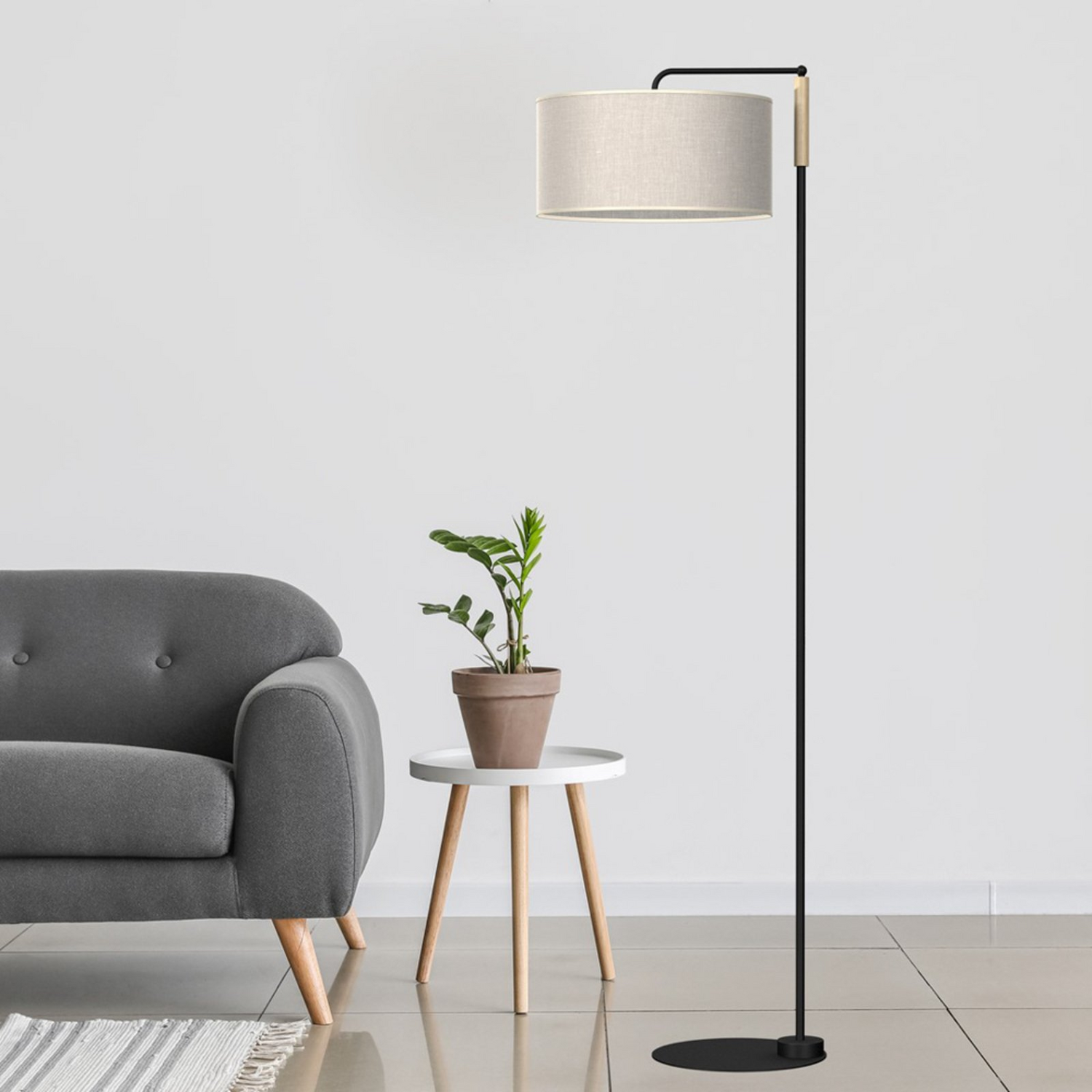 B-Ware Euluna Stehleuchte Atlanta Leinenschirm Standleuchte Stehlampe Wohnzimmerleuc425