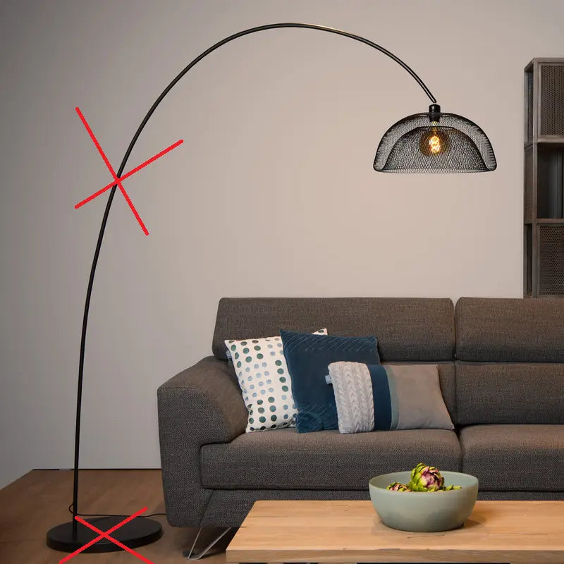 B-Ware Lucide Stehleuchte Lampe Stehlampe Bogenlampe E27 Mesh Schwarz Siehe Text/Foto