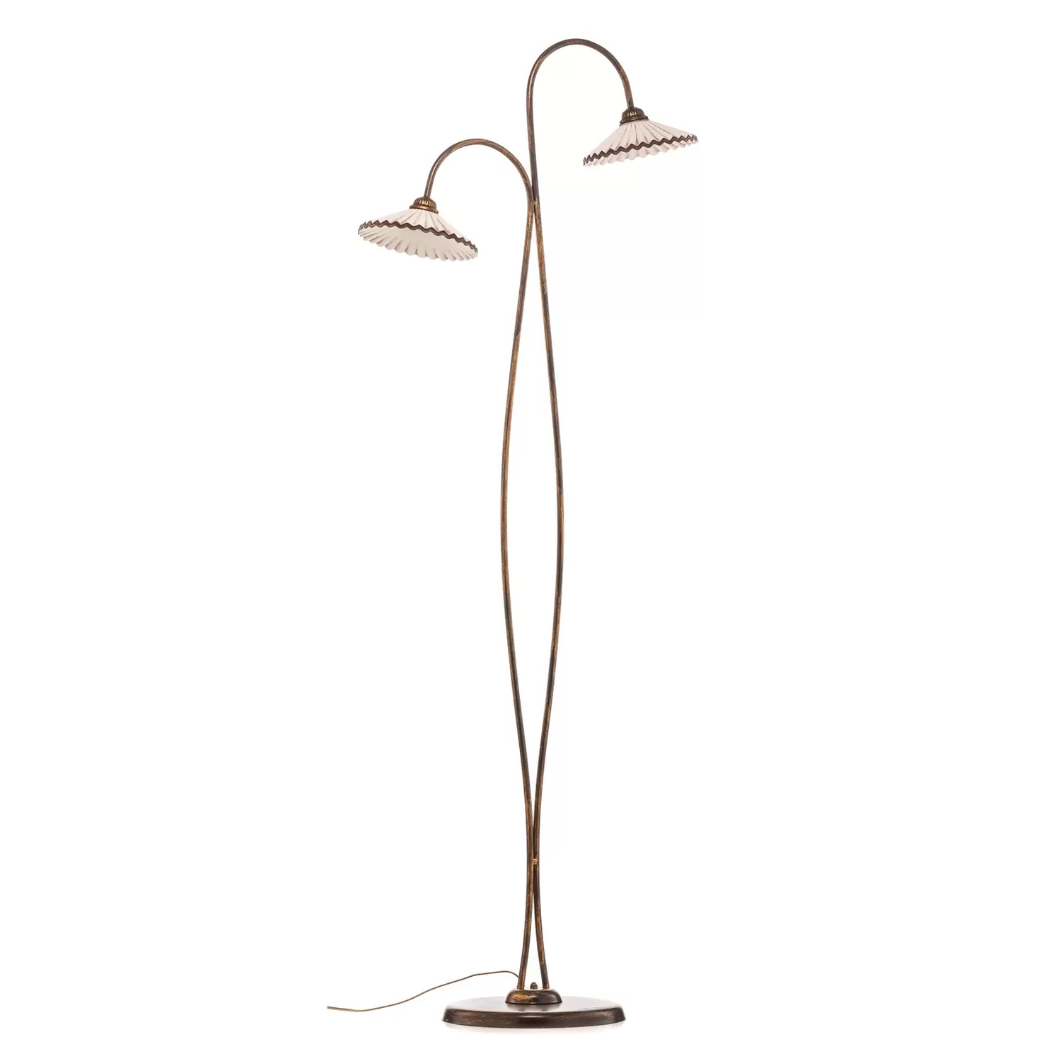 B-Ware Stehleuchte Rosina Mit Zwei Keramikschirmen Stehlampe Lampe Leuchte Spot E14