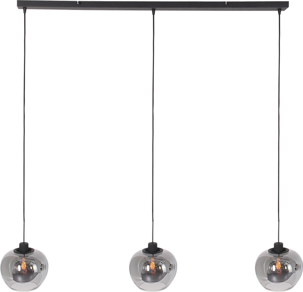 B-Ware Steinhauer Hängelampe Pendelleuchte Lotus Schwarz Glas Hauptlicht 1899 Zw