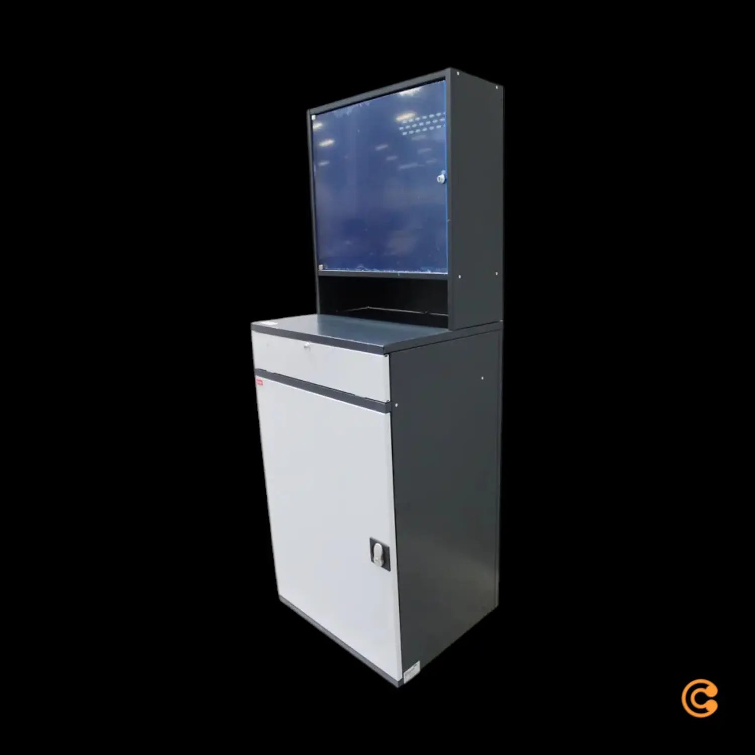 B-Ware Stier Computerschrank Schrank Computerstation Anthrazitgrau Fahrbar Siehe T795