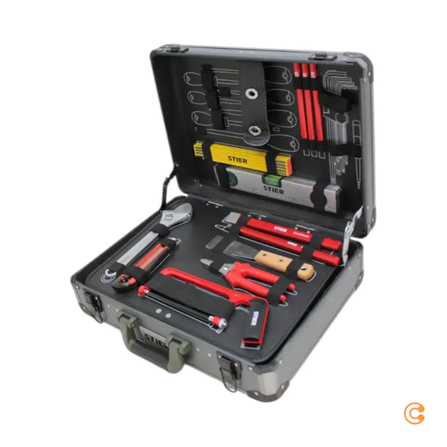 B-Ware Stier Elektriker Werkzeugsortiment Set Aluminium 128 Teilig Siehe Text/Foto