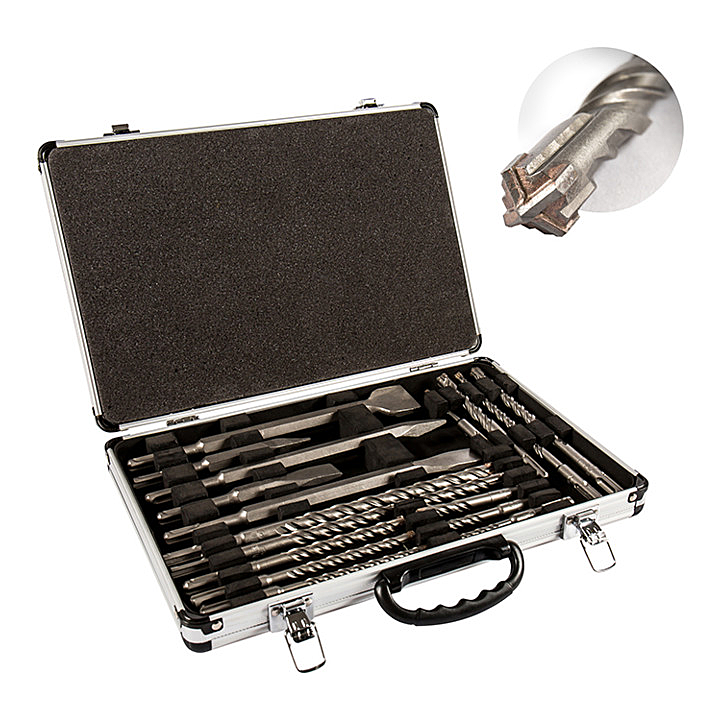 B-Ware Stier Sds Plus Bohrer & Meißelsatz 17 Teilig Metallkoffer Mit Ordungssystem