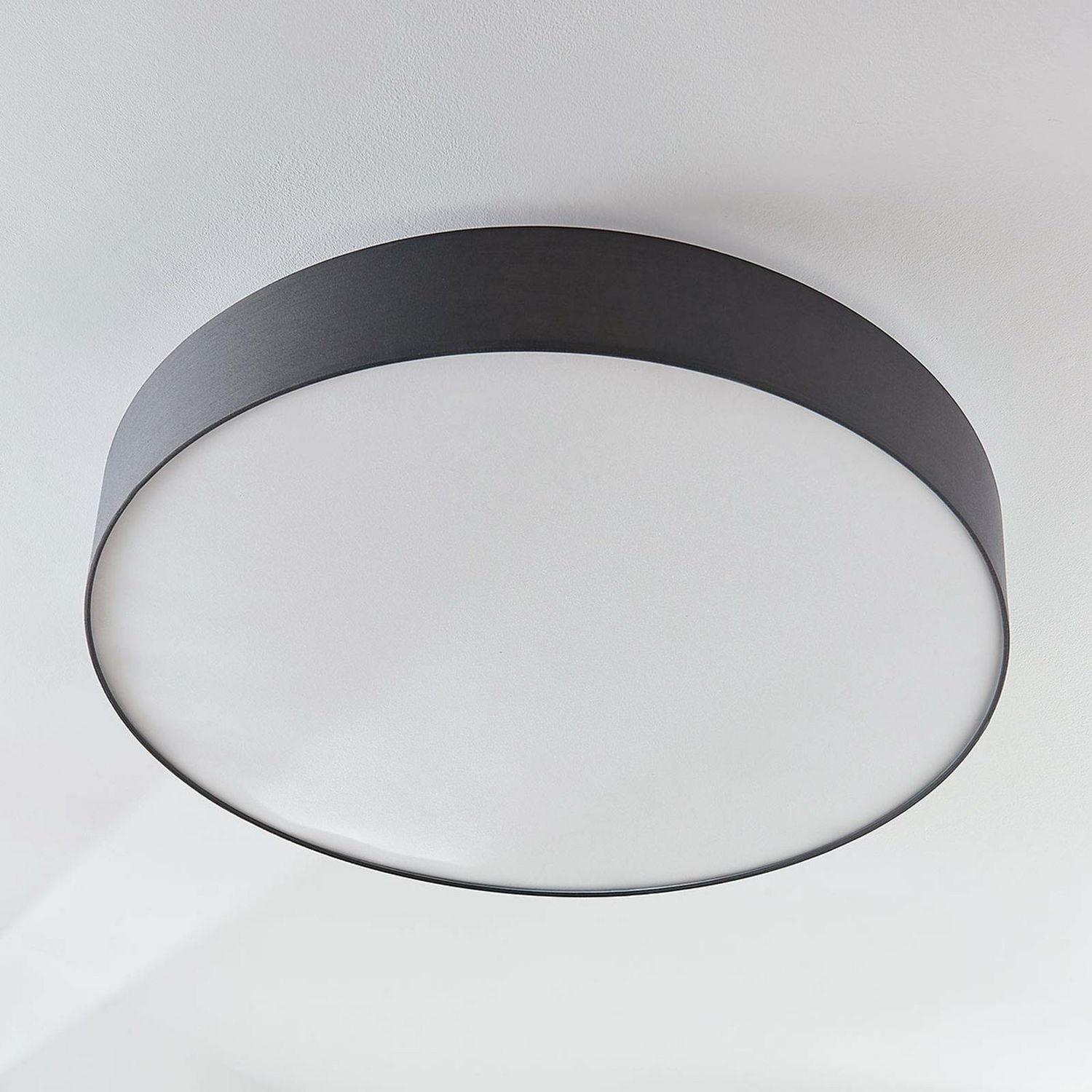 B-Ware Lindby Stoff Deckenlampe Gordana Deckenlampe Lampe Leuchte Licht E27 Grau ø 98cm