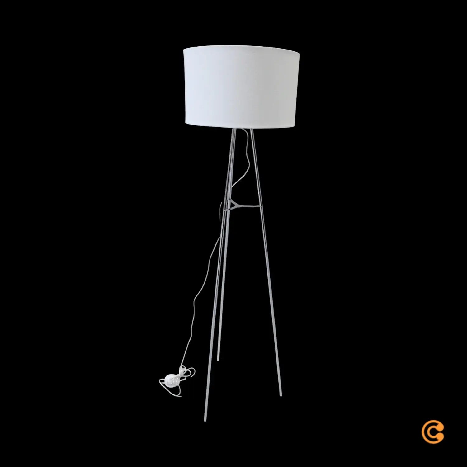 B-Ware Stehleuchte Mariat Stativ Tripod Lampe Textilschirm Stoffschirm Creme Wohnzimmer