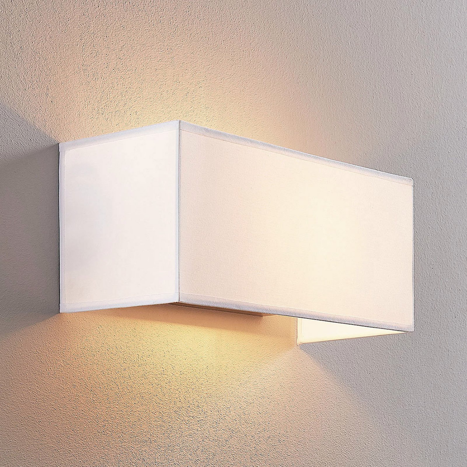 B-Ware Lindby Stoff Wandlampe Adea 30cm Eckig Weiß Wandleuchte Spot Licht Lampe 2 Stück