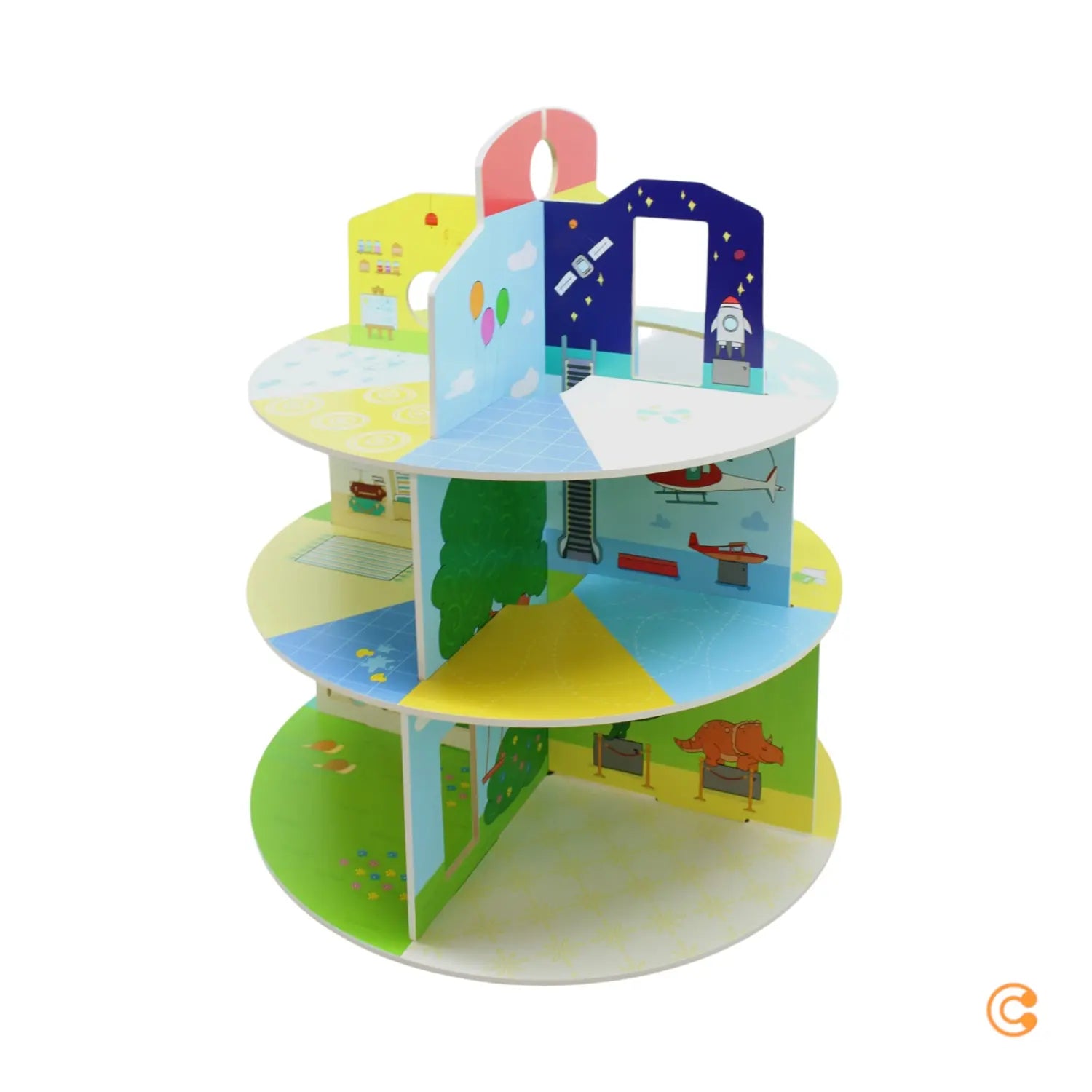B-Ware Stokke Spielhaus Puppenhaus Mu Table Spieltisch Zubehör Holz Farbenfrohe Räume105
