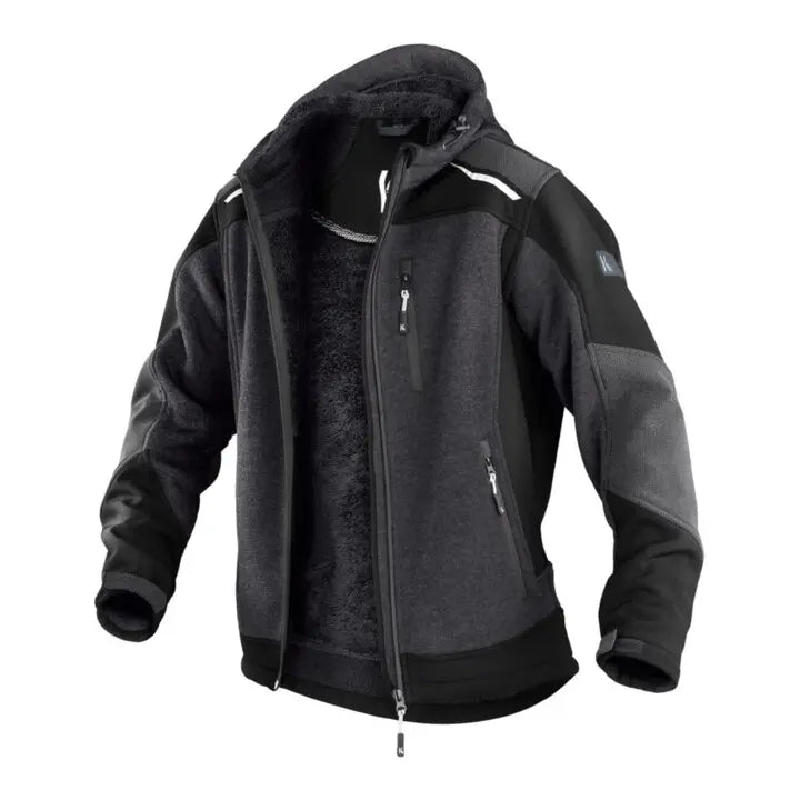 B-Ware Kübler Strickjacke Jacke Form 1741 Größe L Polyester Dunkelgrau Kapuze