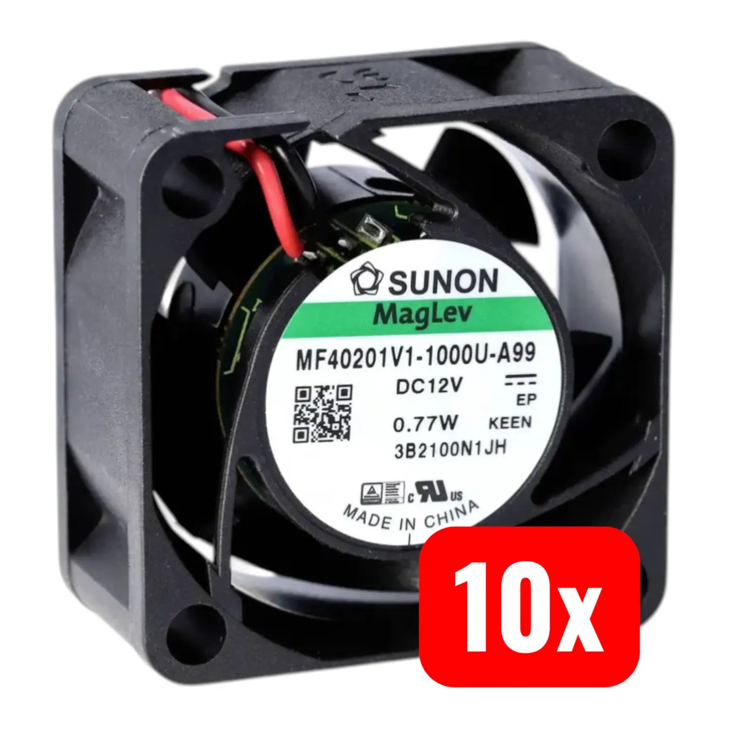 B-Ware Sunon Axiallüfter Ventilator Schwarz 40x40x20mm 15.11m³/H Thermoplast 10 Stück
