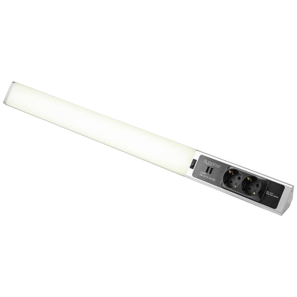 B-Ware Sygonix Unterbauleuchte Lichtleiste Led Neutralweiß Steckdose Schalter Usb Silbe