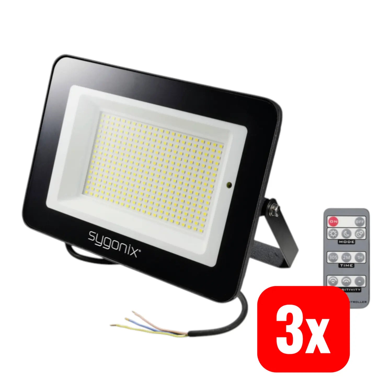 B-Ware Sygonix Strahler Fluter Sensor Led Schwarz Bewegungsmelder Fernbedienung 3 Stück