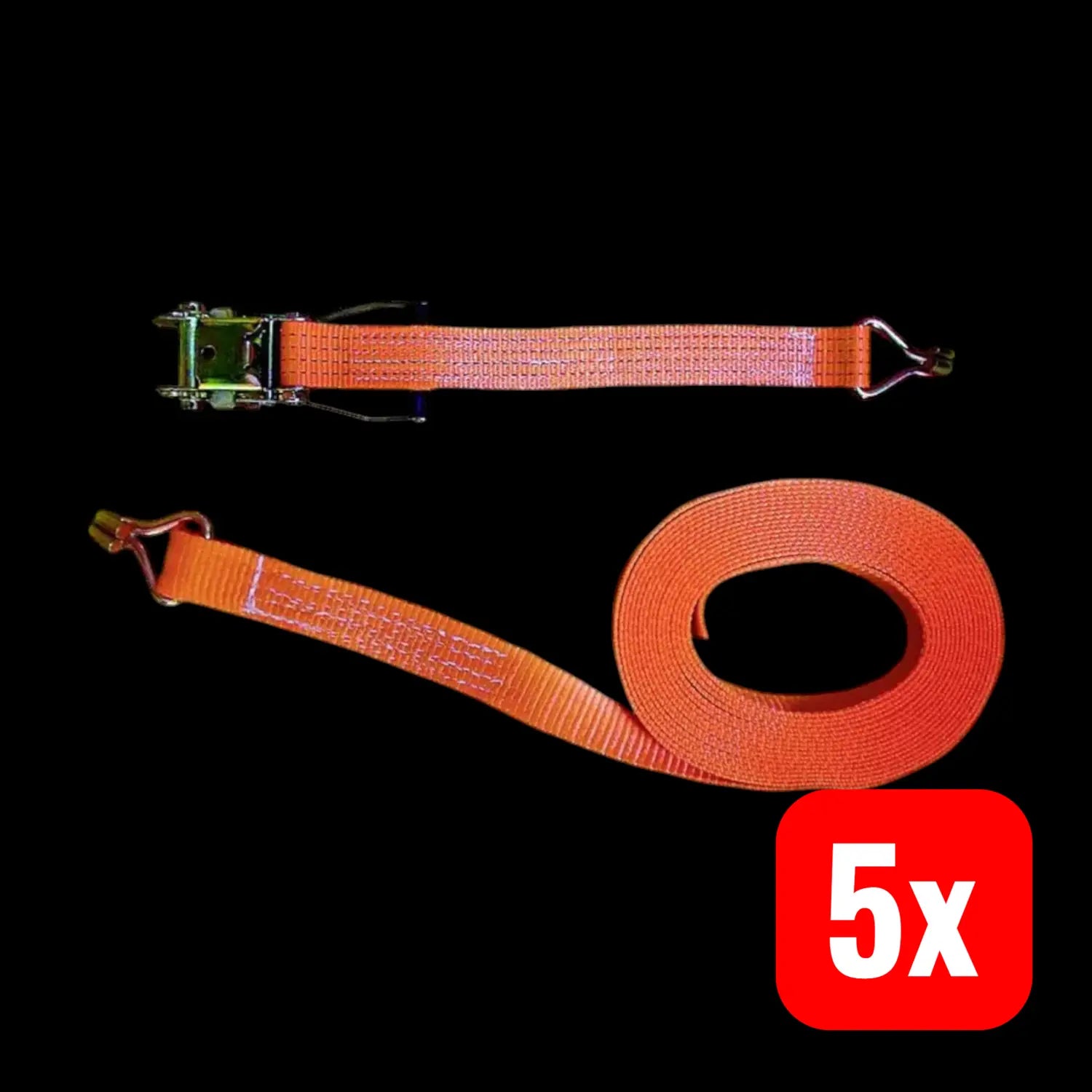 B-Ware Target Zurrgurt Spanngurt Ratsche Polyester Orange U Profil 8 M 2 Teilig 5 Stück