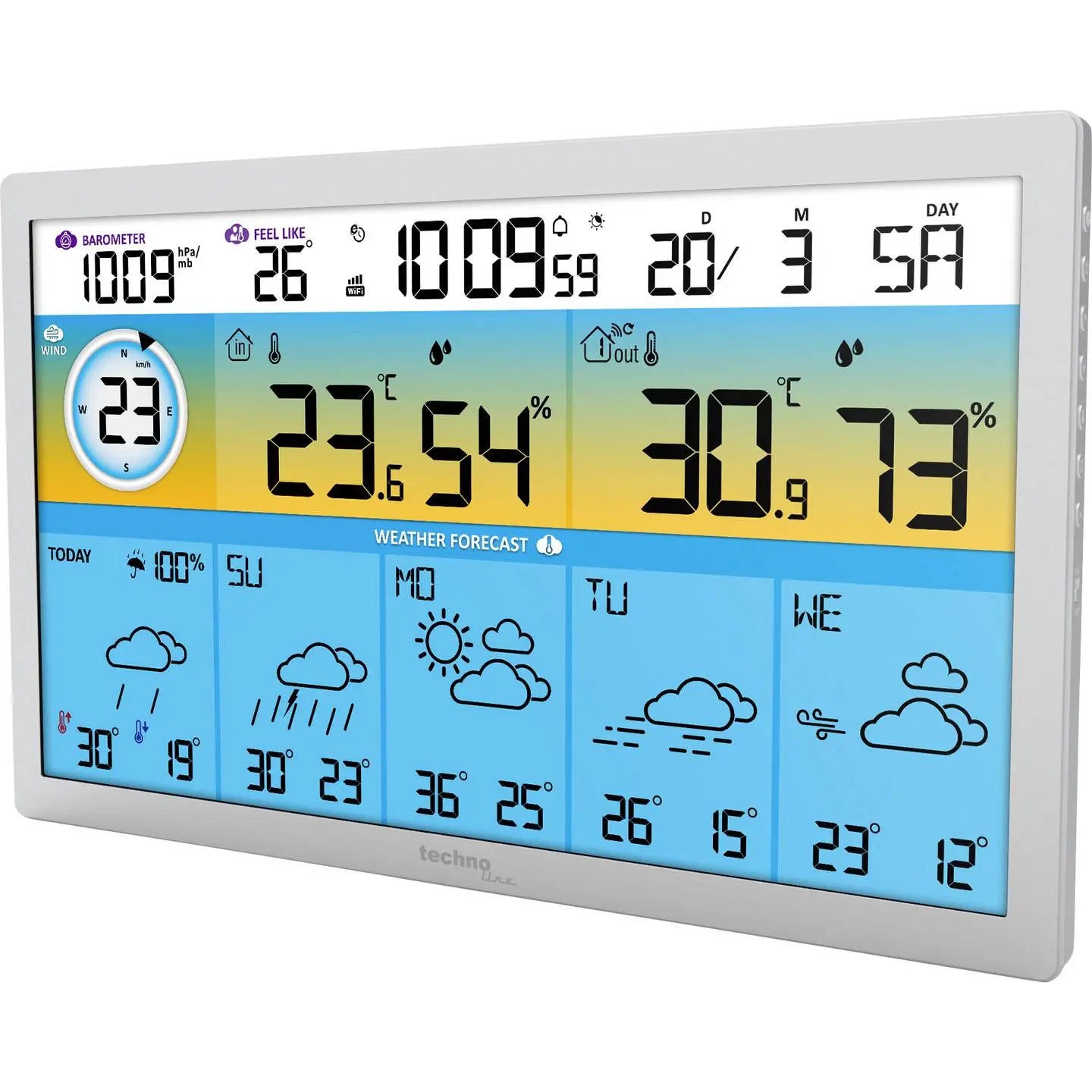 B-Ware Techno Line Funk Wetterstation Station Wlan Wetterdaten Außensender Wd2500855