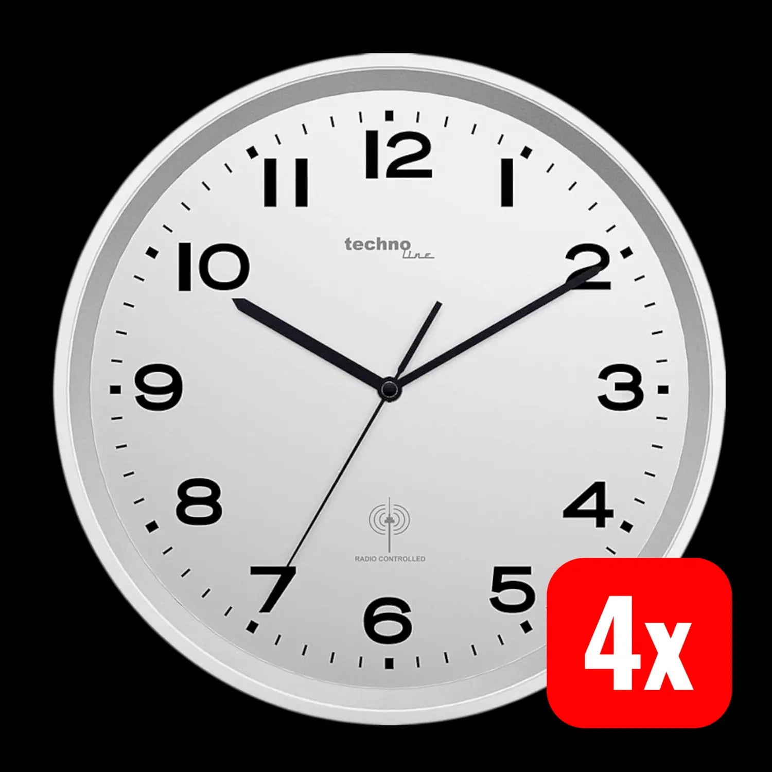 B-Ware Techno Line Funk Wanduhr Uhr Xxl Analog Uhr Analog Dcf 77 Funk Empfang 4 Stück
