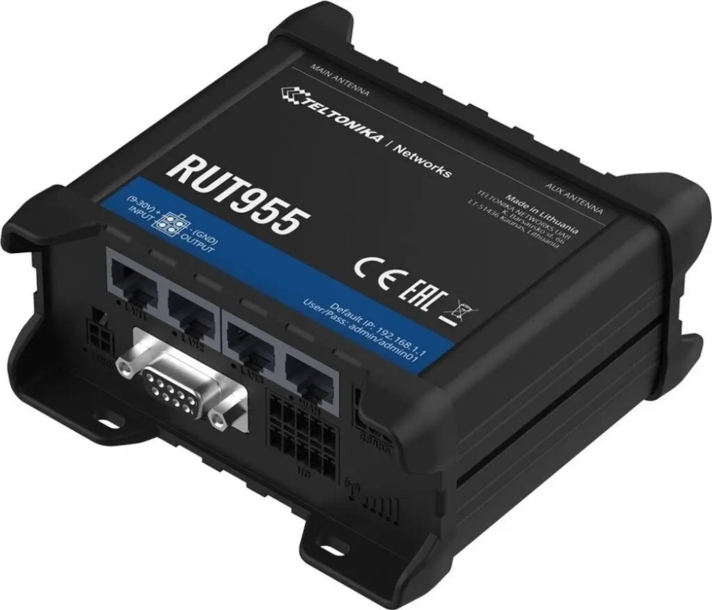 B-Ware Teltonika Router Modem Rut955 Wlan Lte Schwarz Lan Rj45 Ethernet Usb Slot