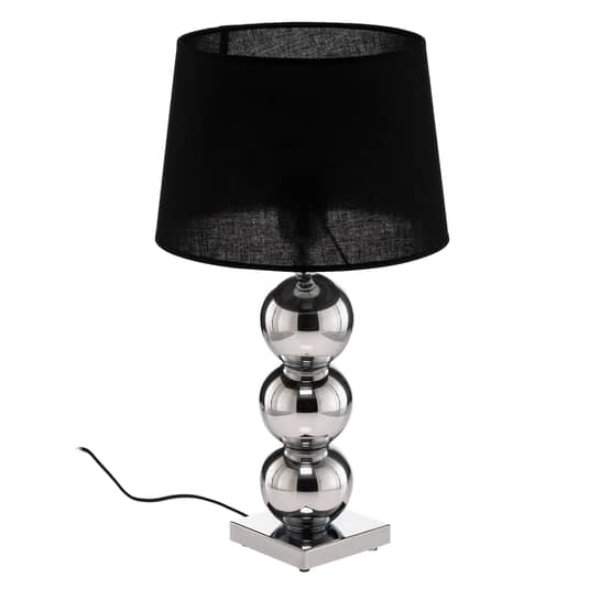 B-Ware Euluna Textil Tischlampe Fulda Schreibtischlampe E27 Schirm Schwarz Fuß Chrom
