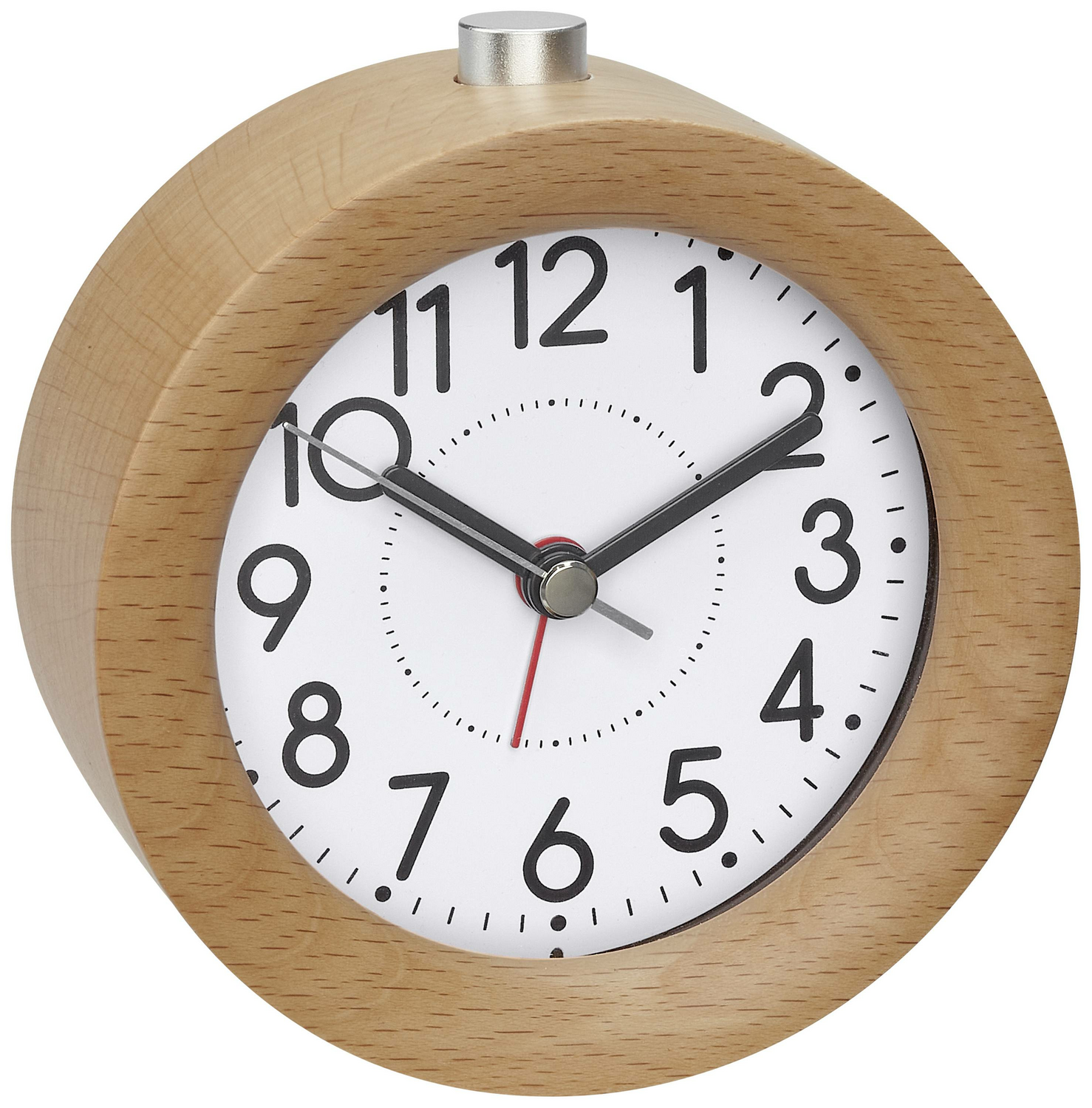 B-Ware Tfa Dostmann Analoger Wecker Mit Buche Rahmen Quarz Alarm Mit Snooze Funktion
