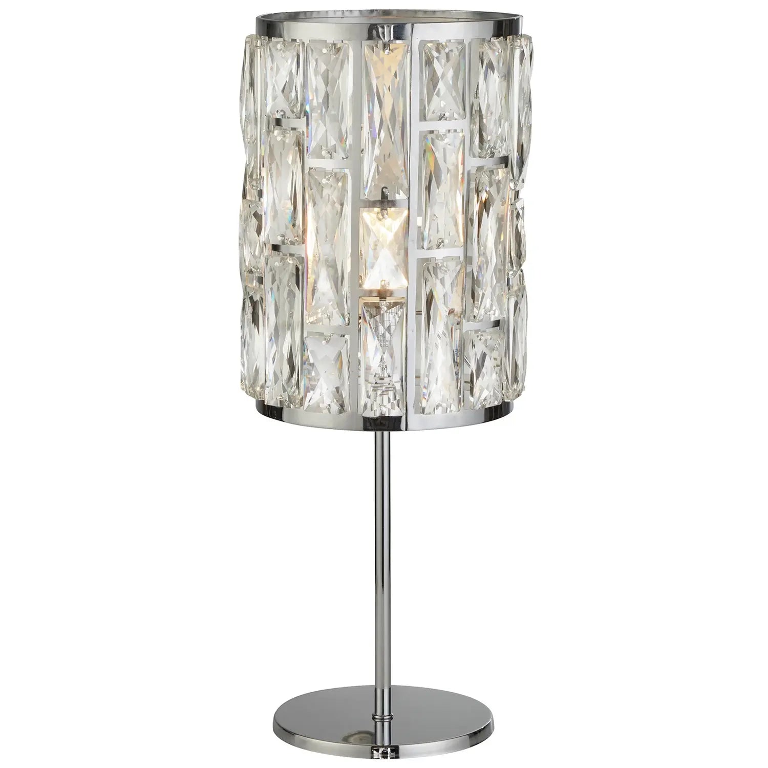 B-Ware Searchlight Tischleuchte Lampe Bijou Kristallglas Chrom Glas Transparent 43,5 Cm