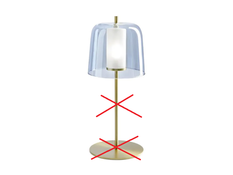B-Ware Miloox Tischleuchte Frida G9 Stecker Schalter Gestell Gold Lampenschirm Blau