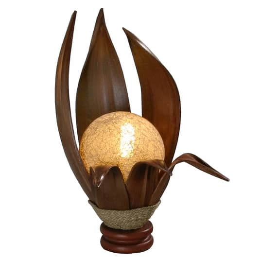 B-Ware Woru Tischlampe Karima Aus Gehärteten Kokosblättern Tischlampe Deko Lampe E14