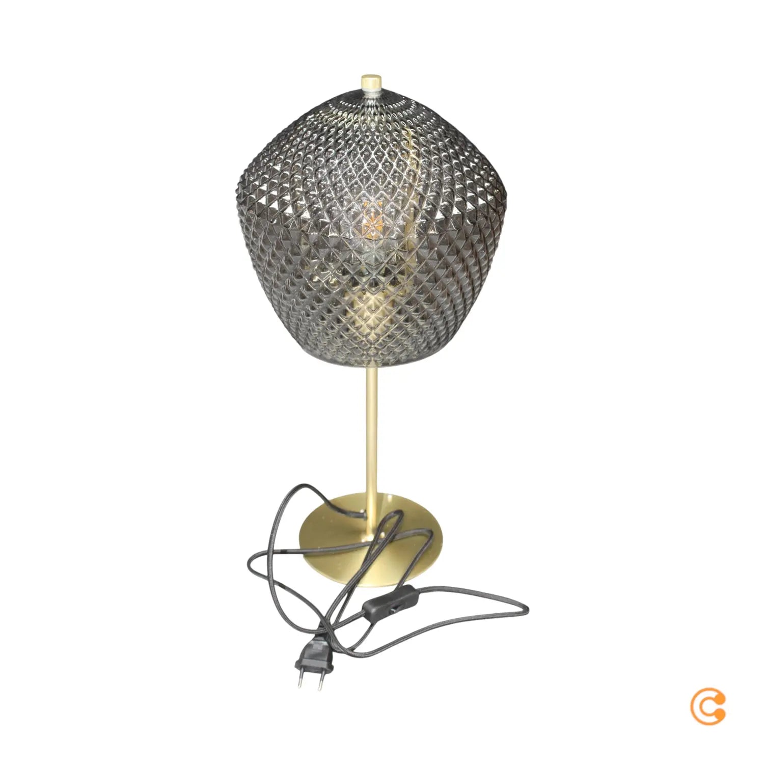 B-Ware Nordlux Tischleuchte Lampe Orbiform Glas Rauchgrau Transparent Schalter E27