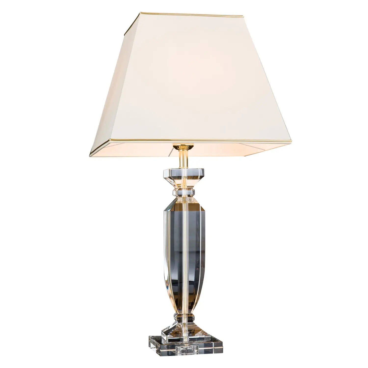 B-Ware Tischleuchte Pokal Kristall Lampe Gold Creme Tischlampe Kristallleuchte Leuchte