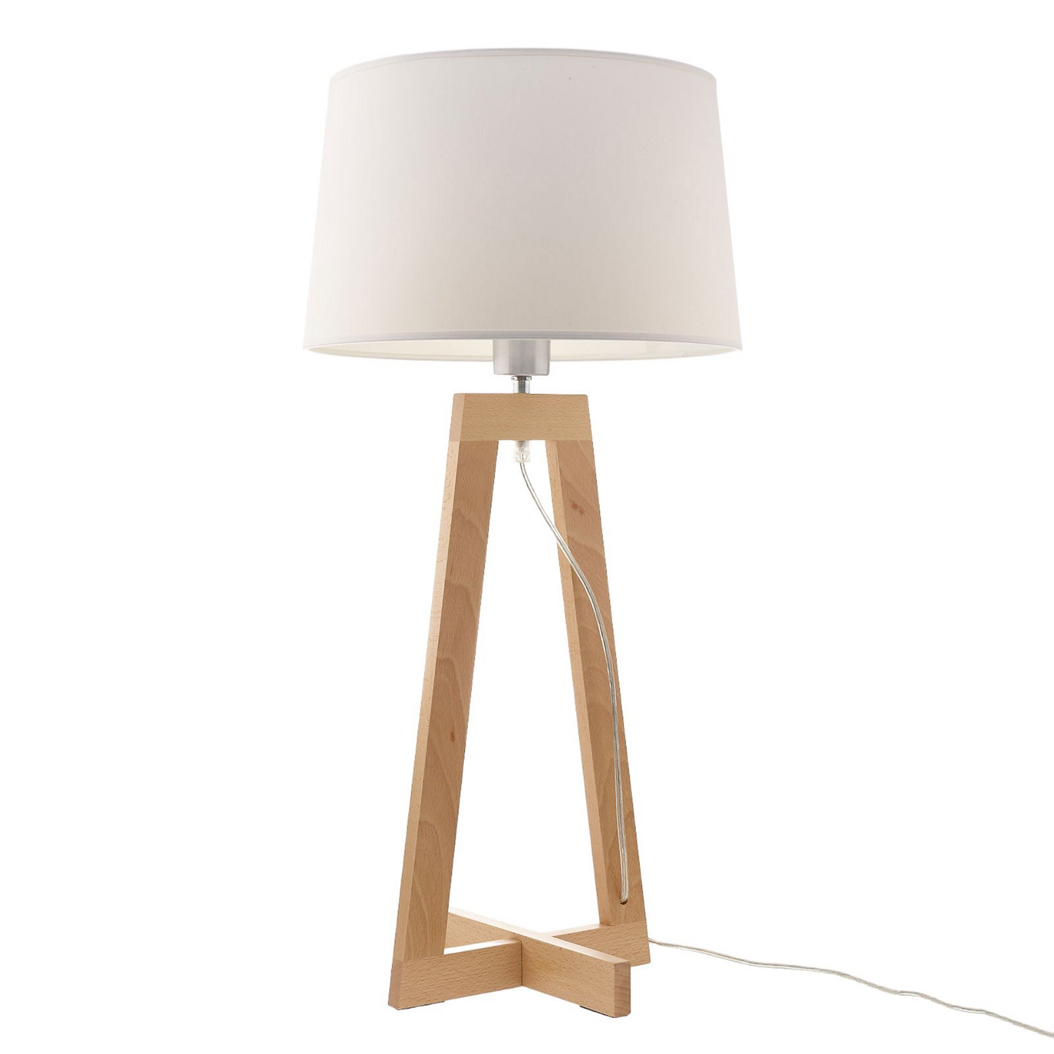 B-Ware Aluminor Tischleuchte Sacha Lt Lampe Weiß Holz Höhenverstellbar E27 Siehe Text