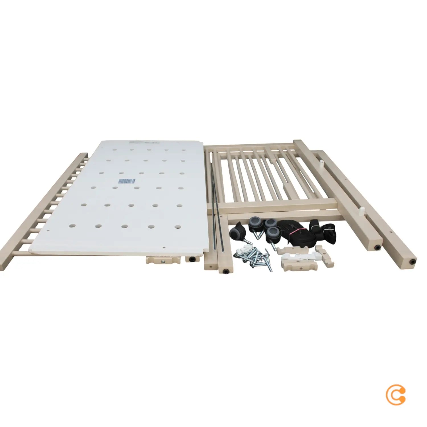 B-Ware Ti Ssi Beistellbett Babybett Maxi Boxspring Bett Buche Beige Kinderbett 50x90110