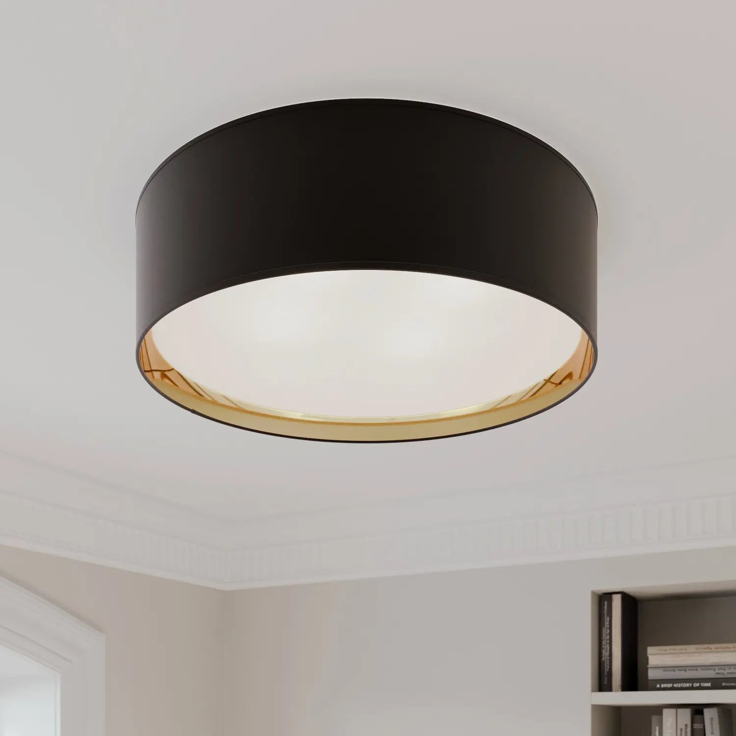 B-Ware Tk Lighting Deckenleuchte Lampe Bilbao Schwarz Gold Runde Leuchte Wohnzimmer