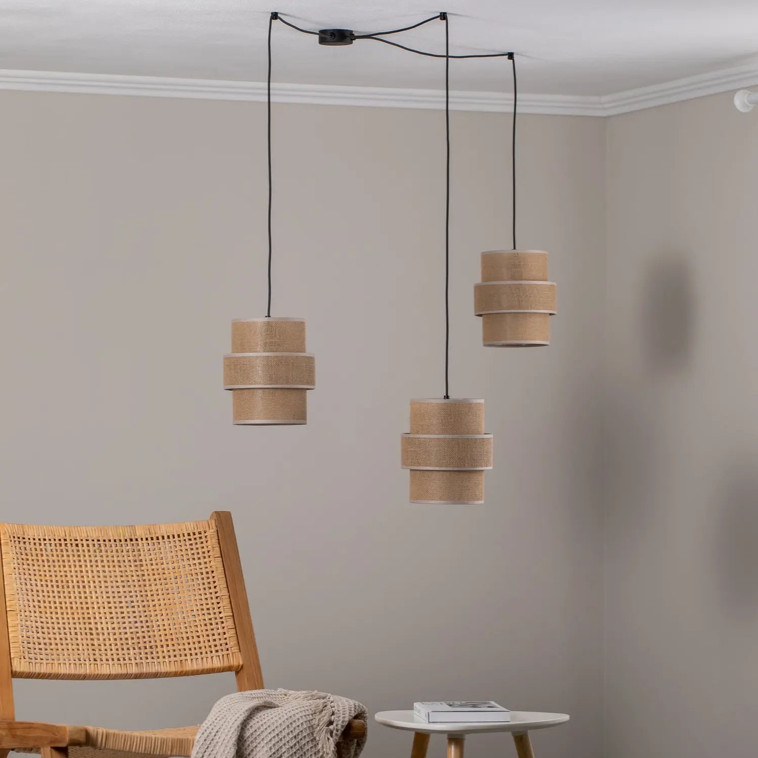 B-Ware Tk Lighting Hängeleuchte Pendelleuchte Calisto Jute 3 Flammig Siehe Text/Foto