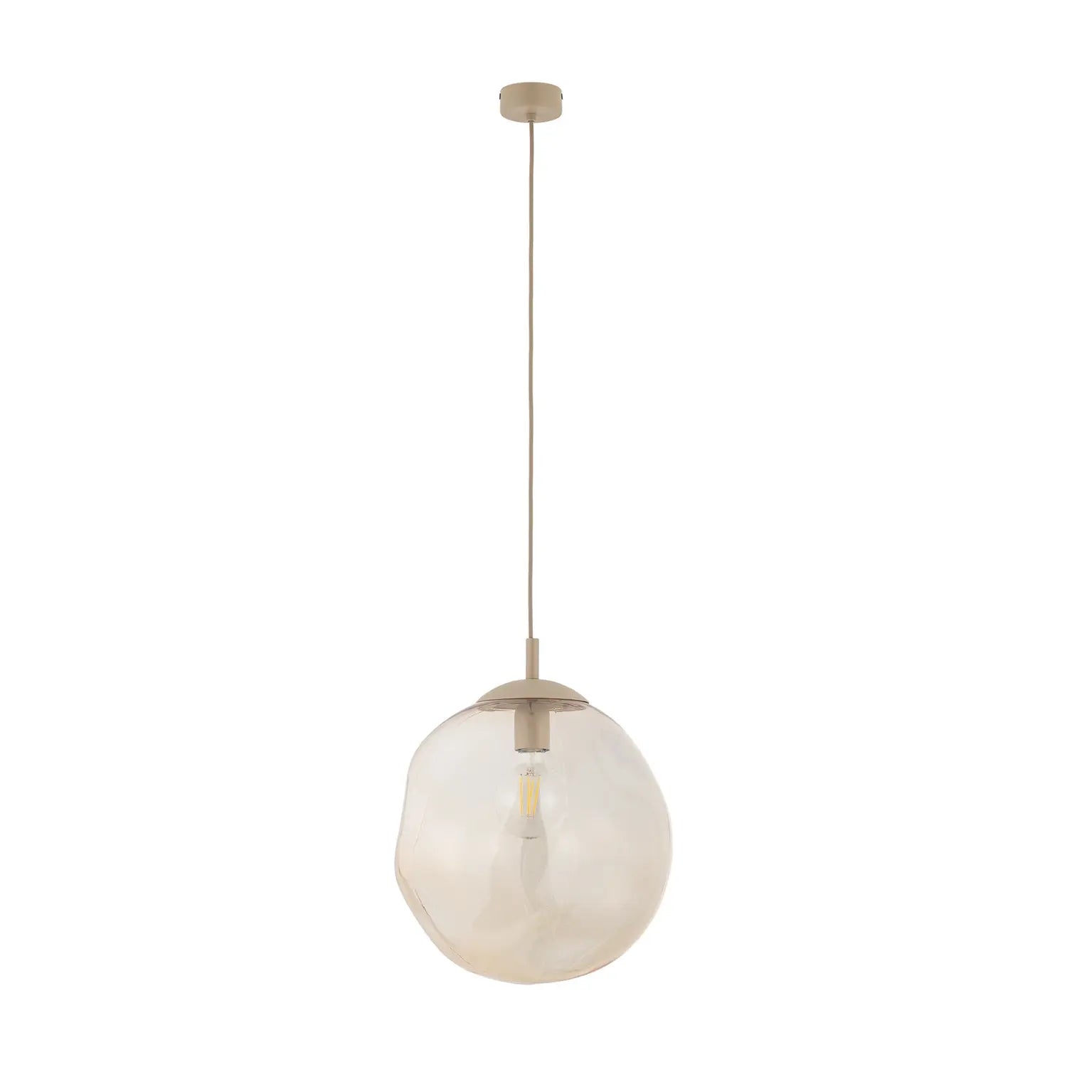 B-Ware Tk Lighting Hängeleuchte Pendelleuchte Lava Glas Sand Cognac E27 Led ø 35 Cm