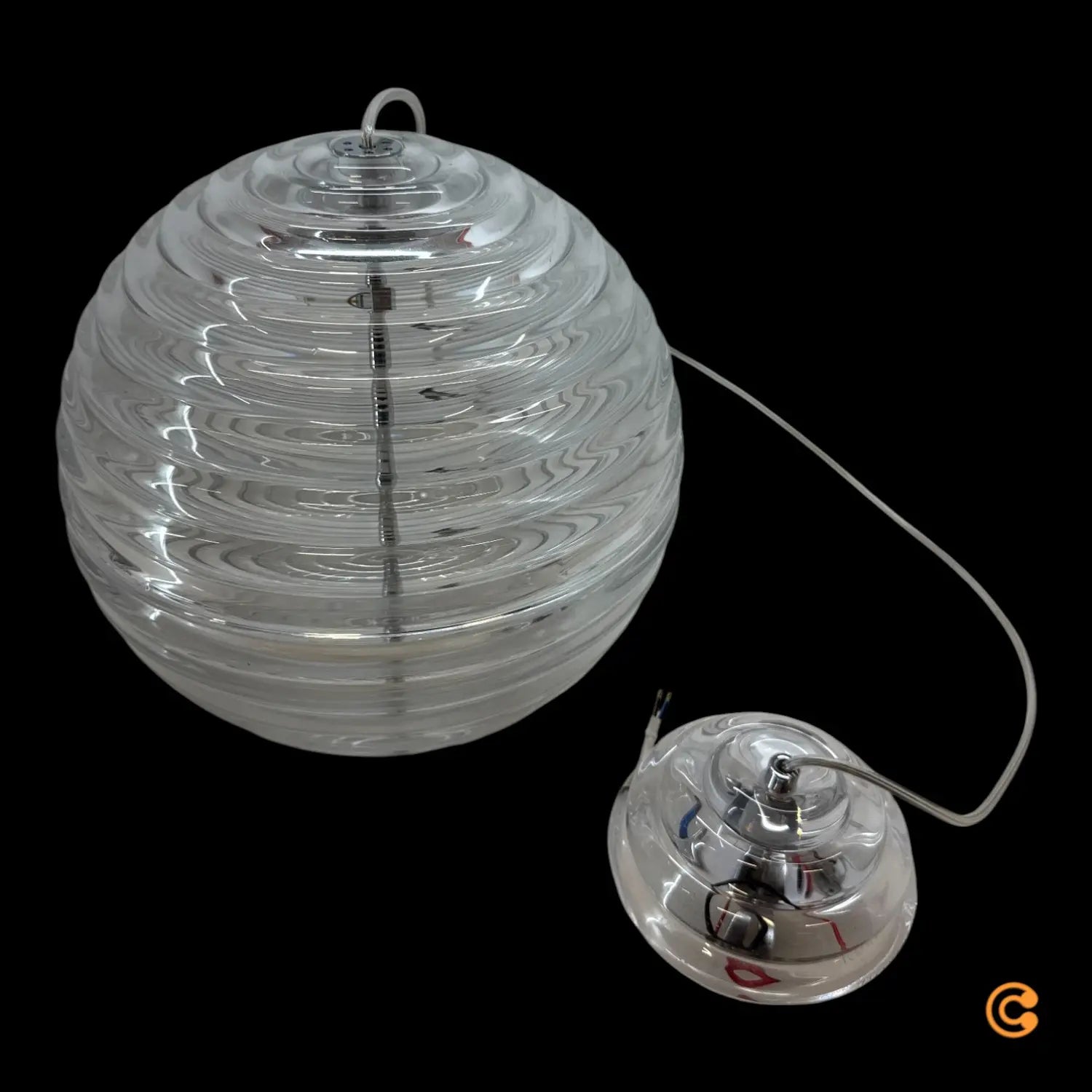 B-Ware Tom Dixon Press Led Pendelleuchte Hängelampe Sphere Klar Beleuchtung Glas Lampe