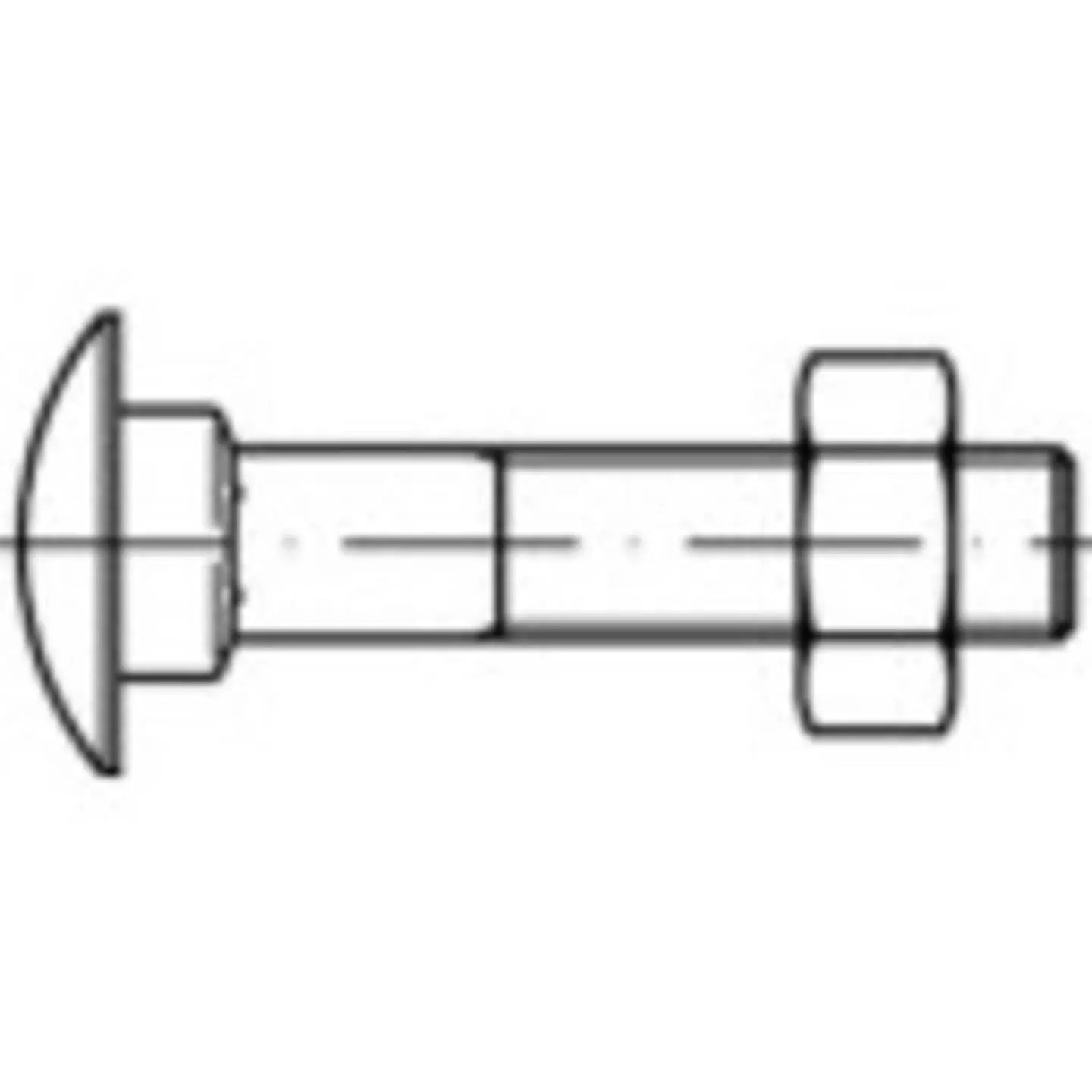 B-Ware Toolcraft Flachrundschraube Schraube M12 65mm Außensechskant Stahl 50 Stück